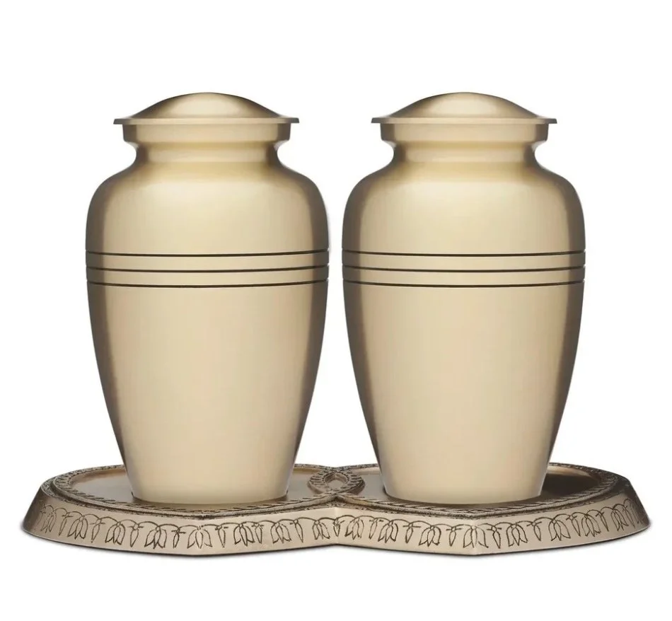Brass Double Companion Urn Set