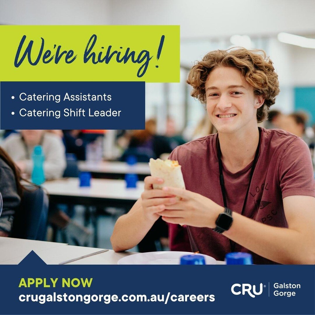 We're seeking CATERING STAFF to join our growing team at CRU Galston Gorge! If you know your way around the kitchen and have a heart to serve others, we'd love to hear from you! We&rsquo;re hiring for these roles:

🧑&zwj;🍳CATERING ATTENDANTS (Casua