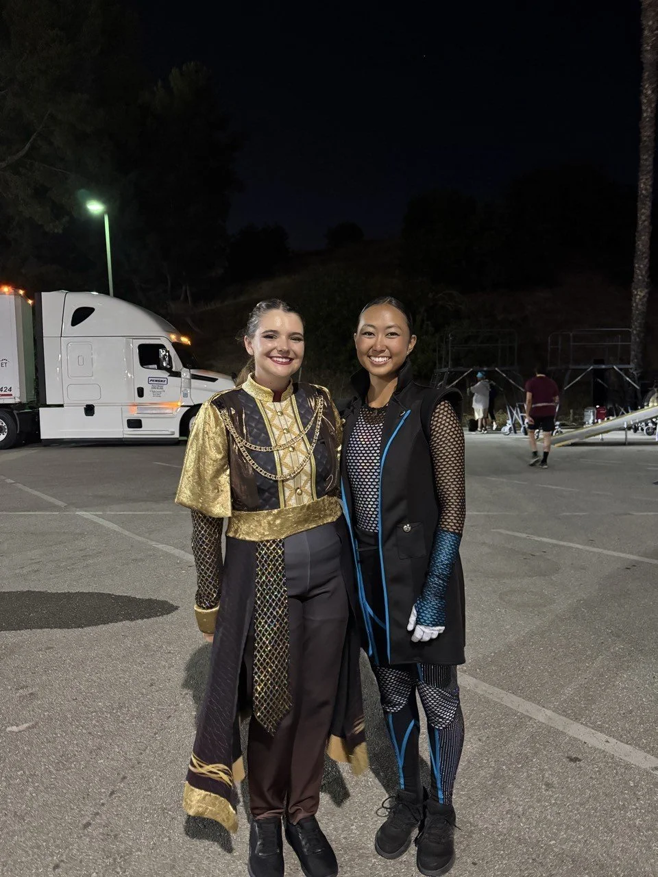 August 9th, 2025 - SAML alumnae Ju. Framan and H. Nakamura (2023 Principal Champion) lead the Pacific Crest and Mandarins DCI Drum Corps at the DCI World Championships at Lucas Oil Stadium in Indianapolis, Indiana.