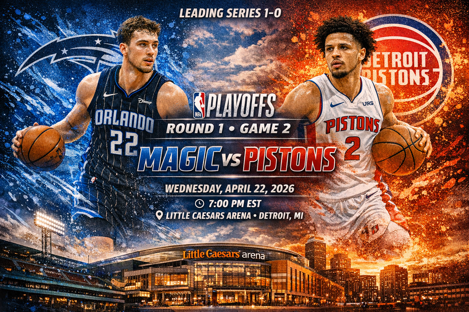 Orlando Magic at Detroit Pistons Round 1 Game 2 Prediction &amp; Betting Pick | NBA Playoffs April 22, 2026