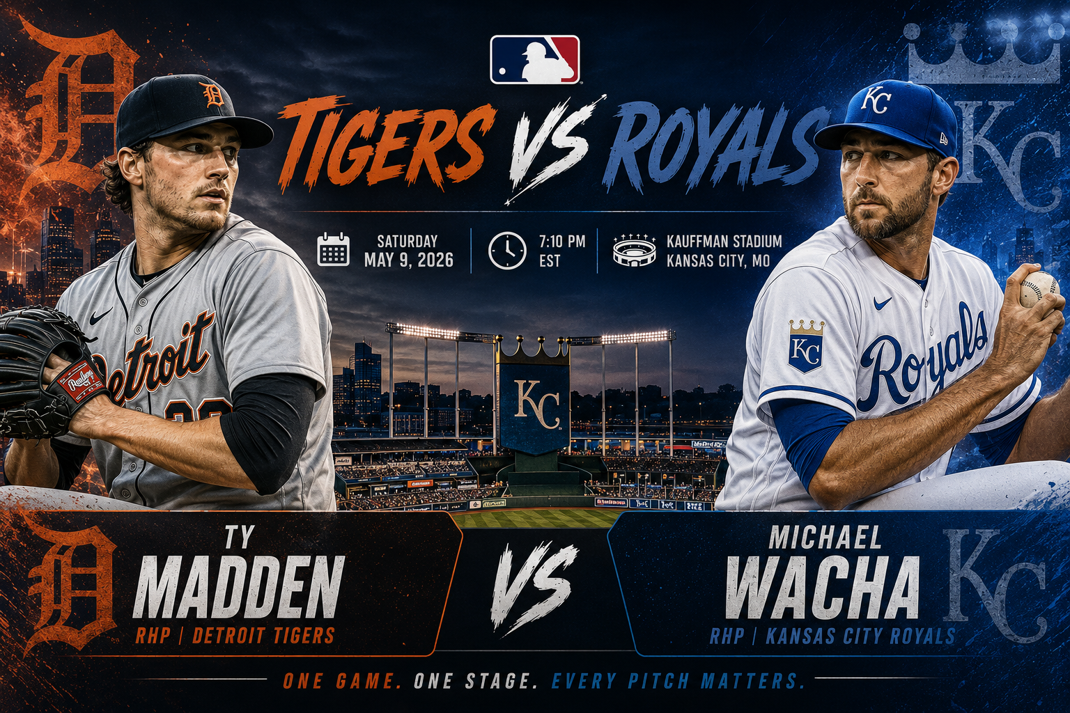 Detroit Tigers (Ty Madden) at Kansas City Royals (Michael Wacha) Prediction &amp; Betting Pick | MLB May 9, 2026