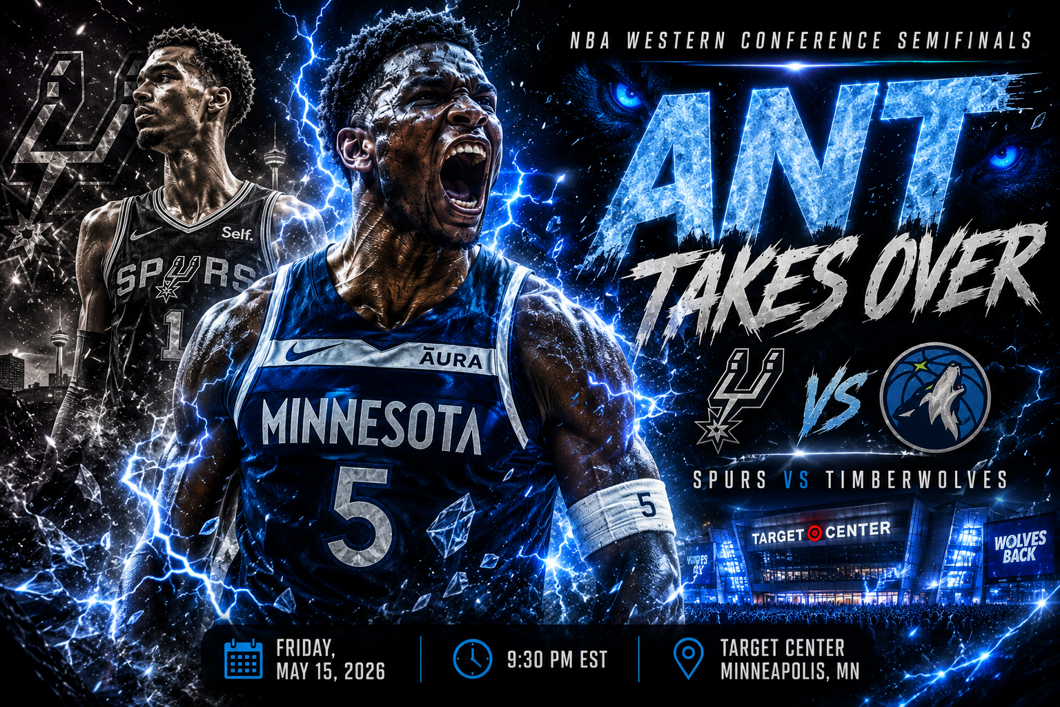 San Antonio Spurs at Minnesota Timberwolves Prediction &amp; Betting Pick | NBA Western Conference Semifinals May 15, 2026
