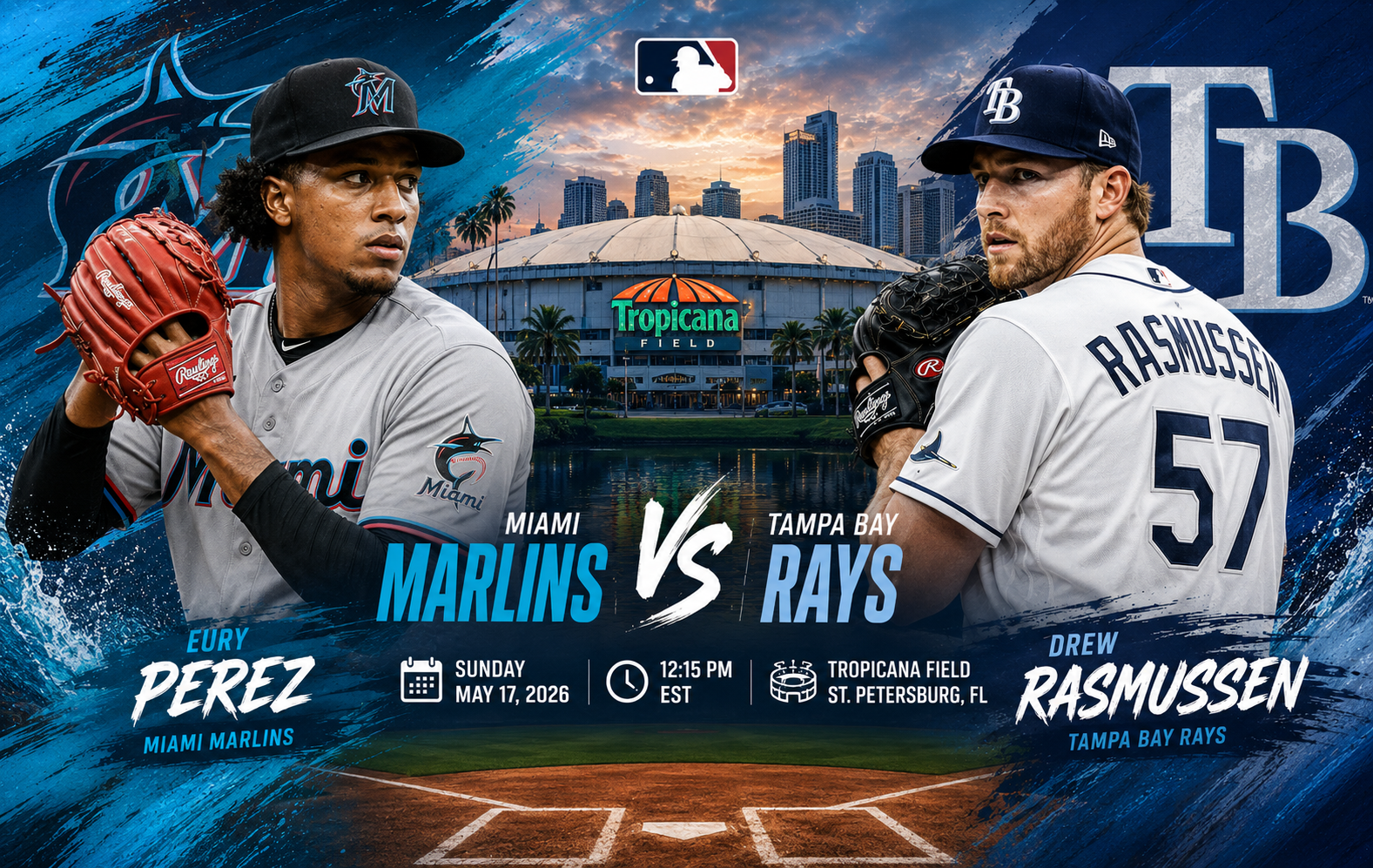 Miami Marlins (Eury Perez) at Tampa Bay Rays (Drew Rasmussen) Prediction &amp; Betting Pick | MLB May 17, 2026