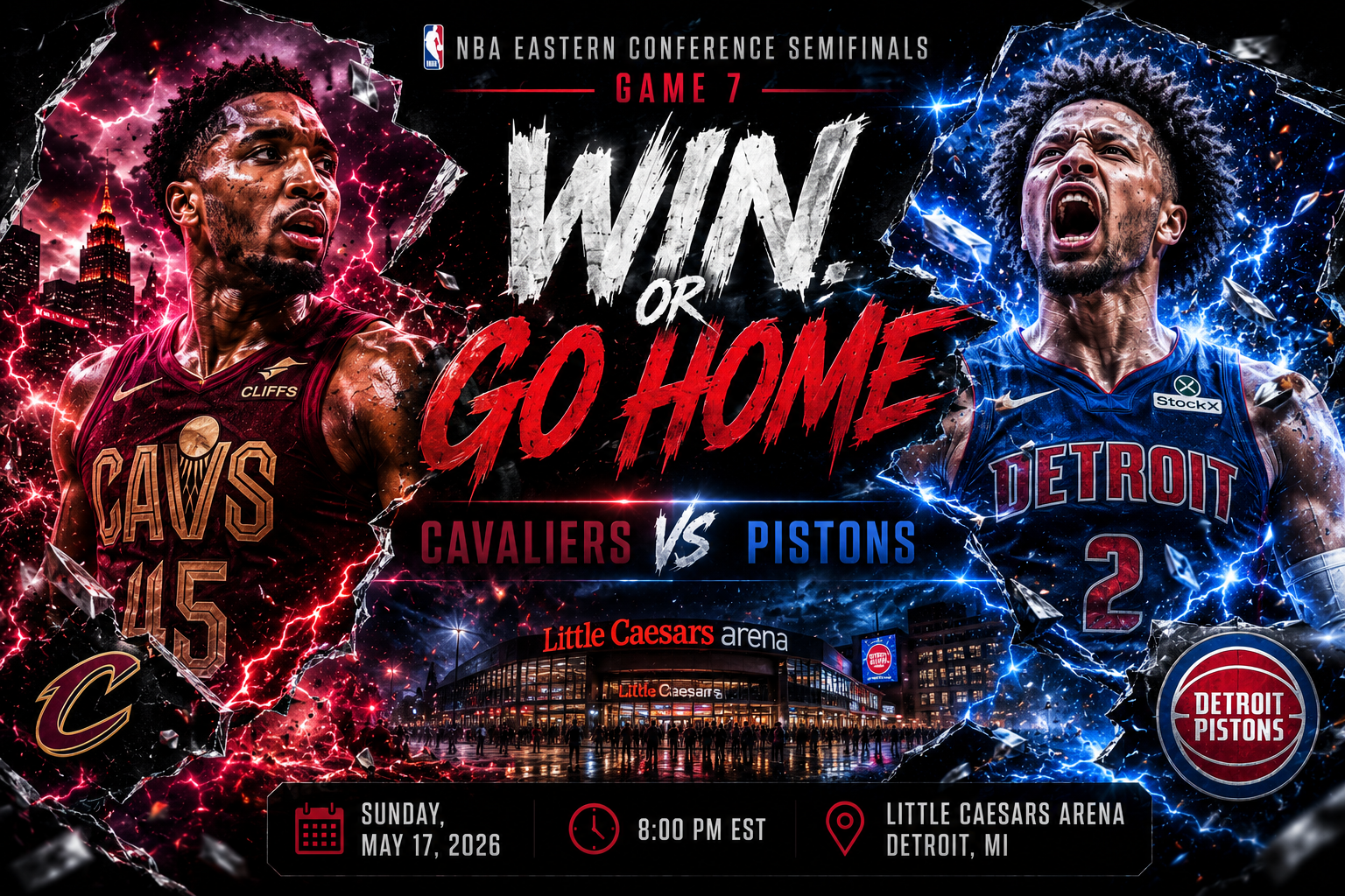 Cleveland Cavaliers at Detroit Pistons Prediction &amp; Betting Pick | NBA Eastern Conference Semifinals Game 7 May 17, 2026
