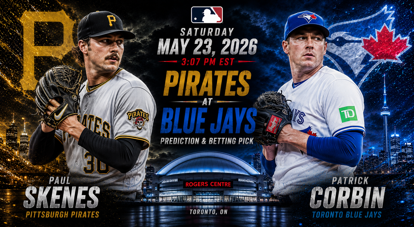 Pittsburgh Pirates (Paul Skenes) at Toronto Blue Jays (Patrick Corbin) Prediction &amp; Betting Pick | MLB Regular Season May 23, 2026