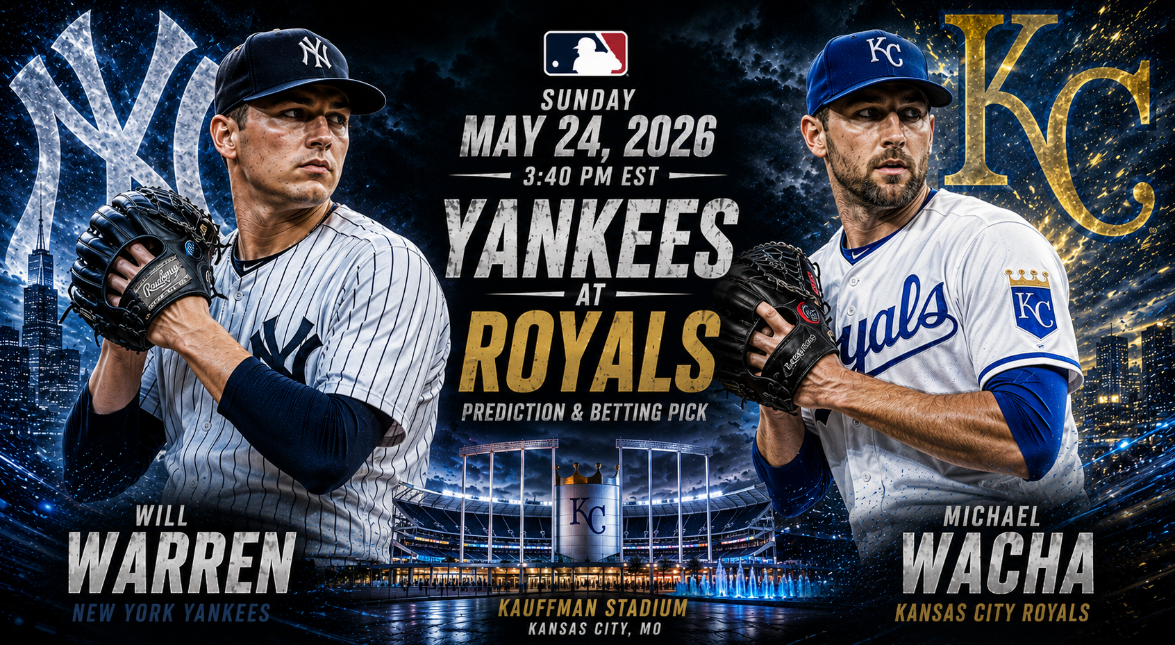 New York Yankees (Will Warren) at Kansas City Royals (Michael Wacha) Prediction &amp; Betting Pick | MLB Regular Season May 25, 2026