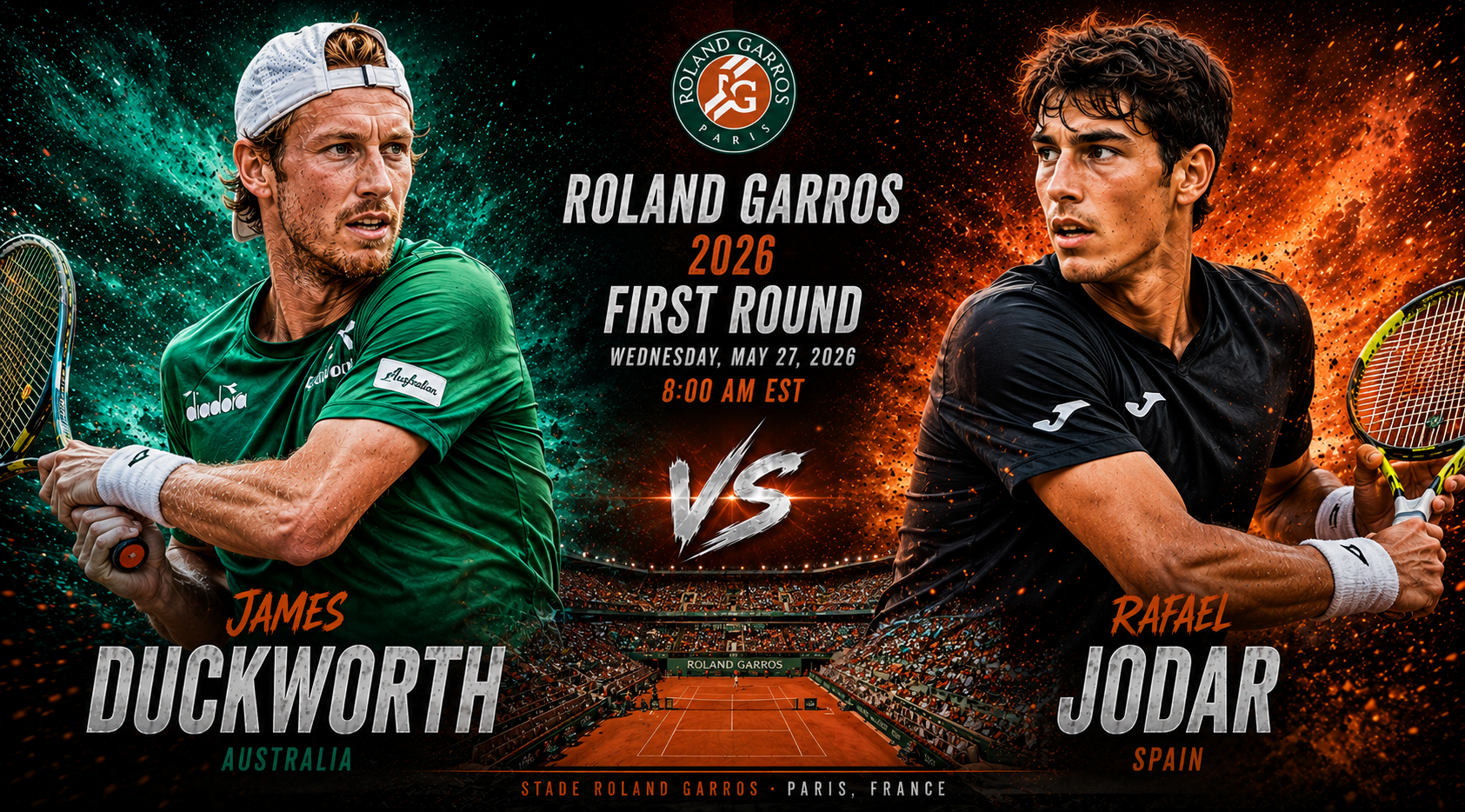 James Duckworth vs Rafael Jodar Prediction &amp; Betting Pick | ATP Roland Garros May 27, 2026