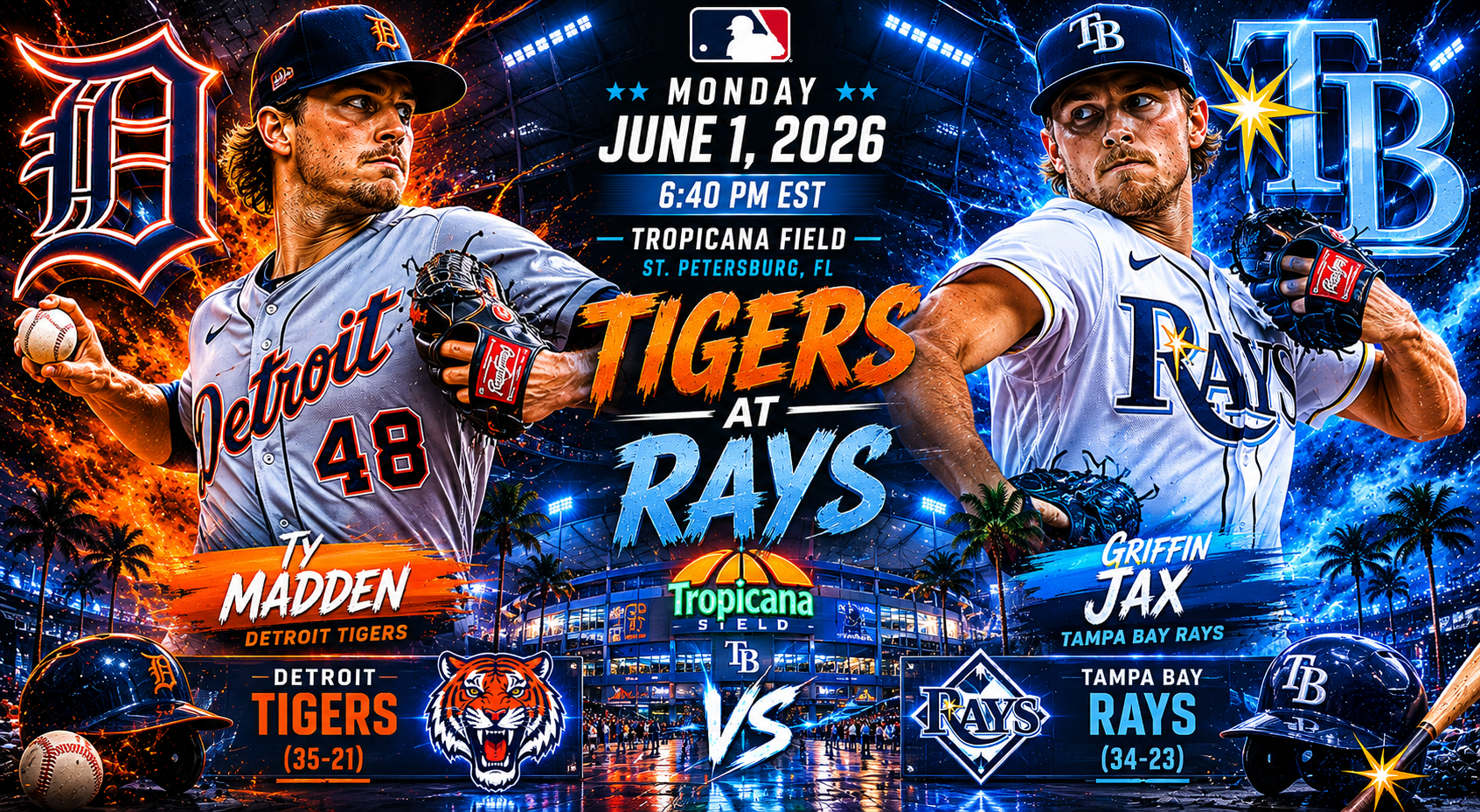 Detroit Tigers (Ty Madden) at Tampa Bay Rays (Griffin Jax) Prediction &amp; Betting Pick | MLB Regular Season June 1, 2026