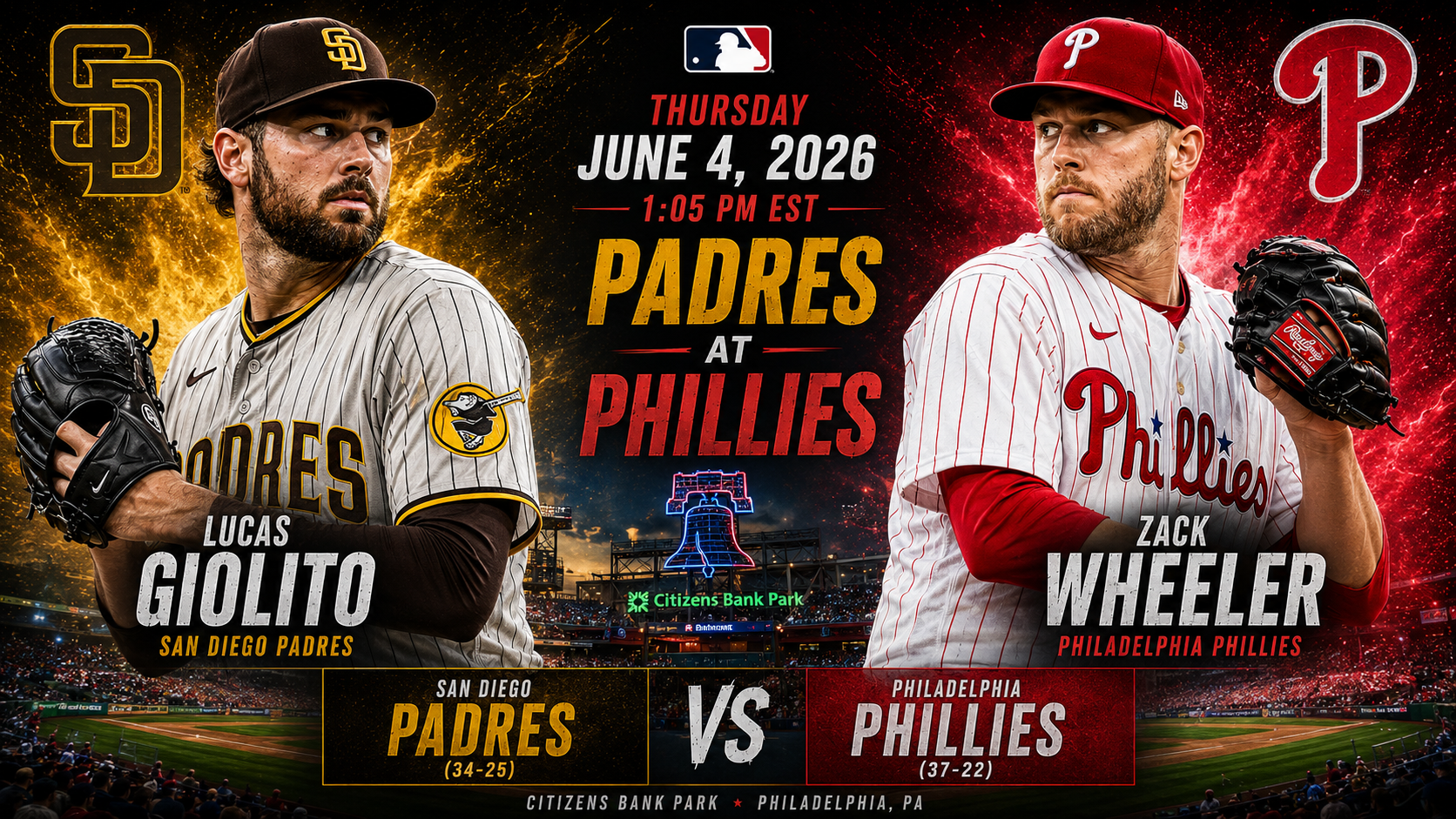 San Diego Padres (Lucas Giolito) at Philadelphia Phillies (Zack Wheeler) Prediction &amp; Betting Pick | MLB Regular Season June 4, 2026