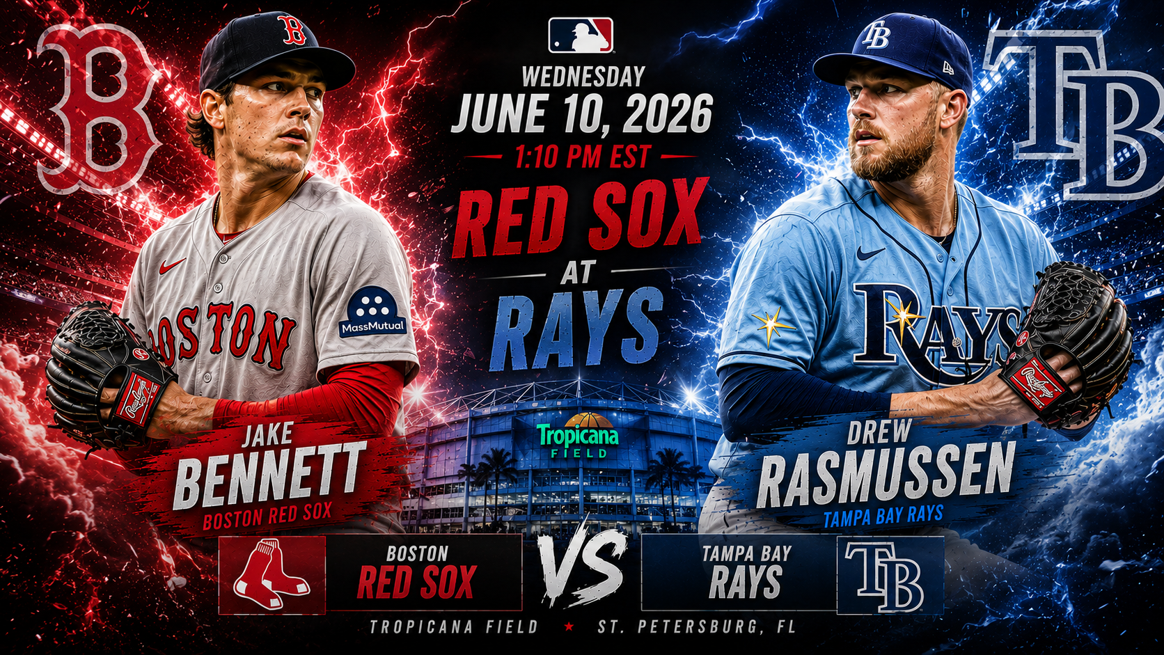 Boston Red Sox (Jake Bennett) at Tampa Bay Rays (Drew Rasmussen) Prediction &amp; Betting Pick | MLB Regular Season June 10, 2026