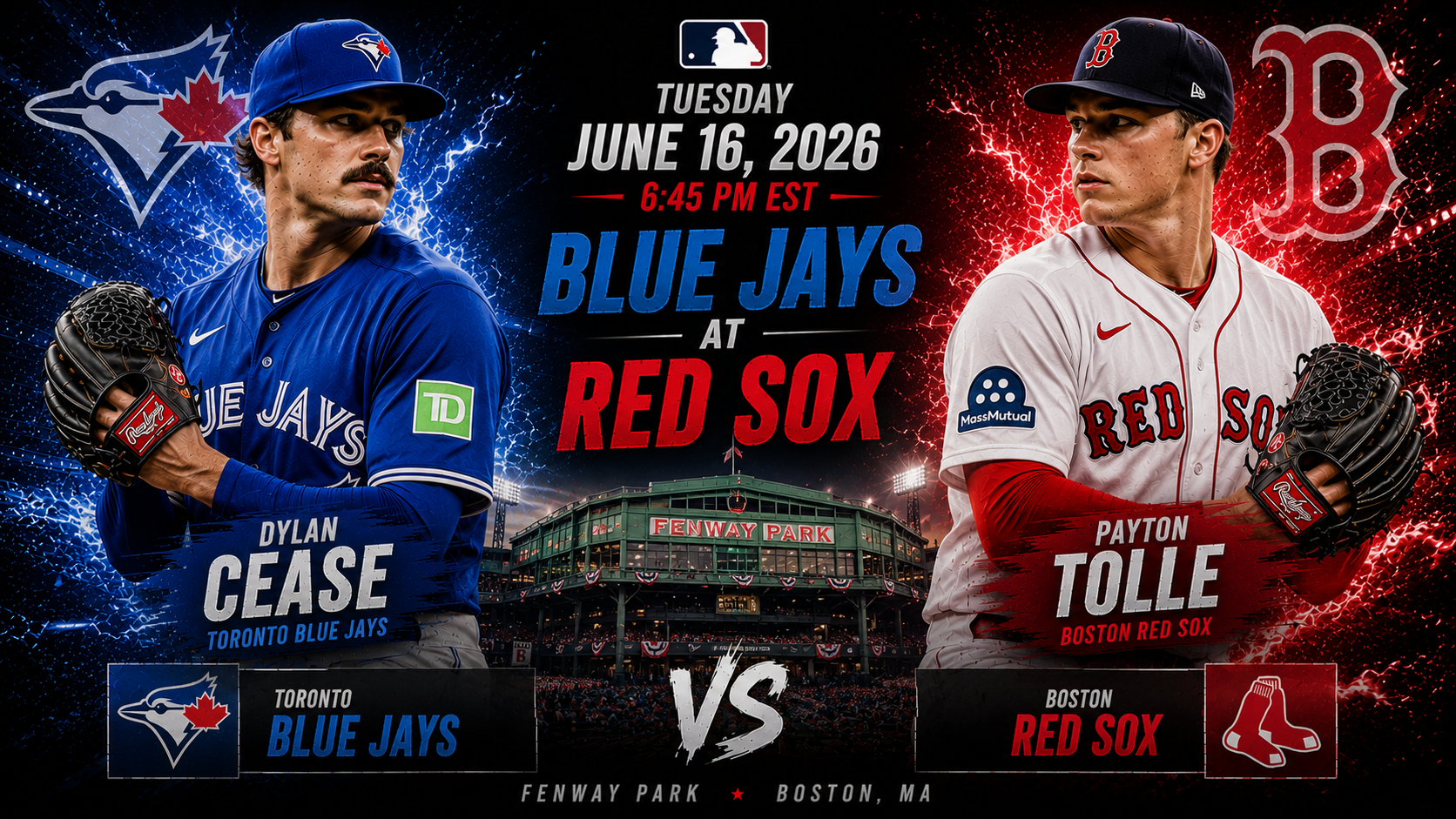 Toronto Blue Jays (Dylan Cease) at Boston Red Sox (Payton Tolle) Prediction &amp; Betting Pick | MLB Regular Season June 16, 2026