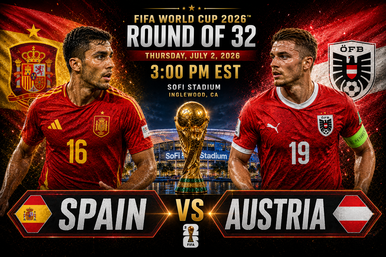 Spain vs Austria Prediction &amp; Betting Pick | FIFA World Cup Round of 32 July 2, 2026