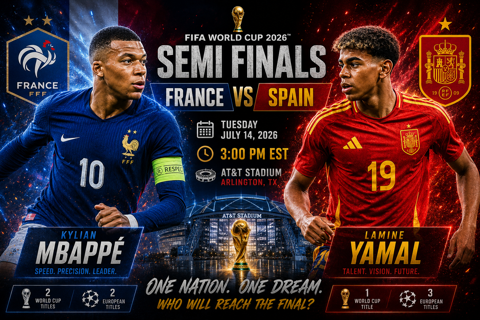 France vs Spain Prediction &amp; Betting Pick | FIFA World Cup Semi Finals July 14, 2026