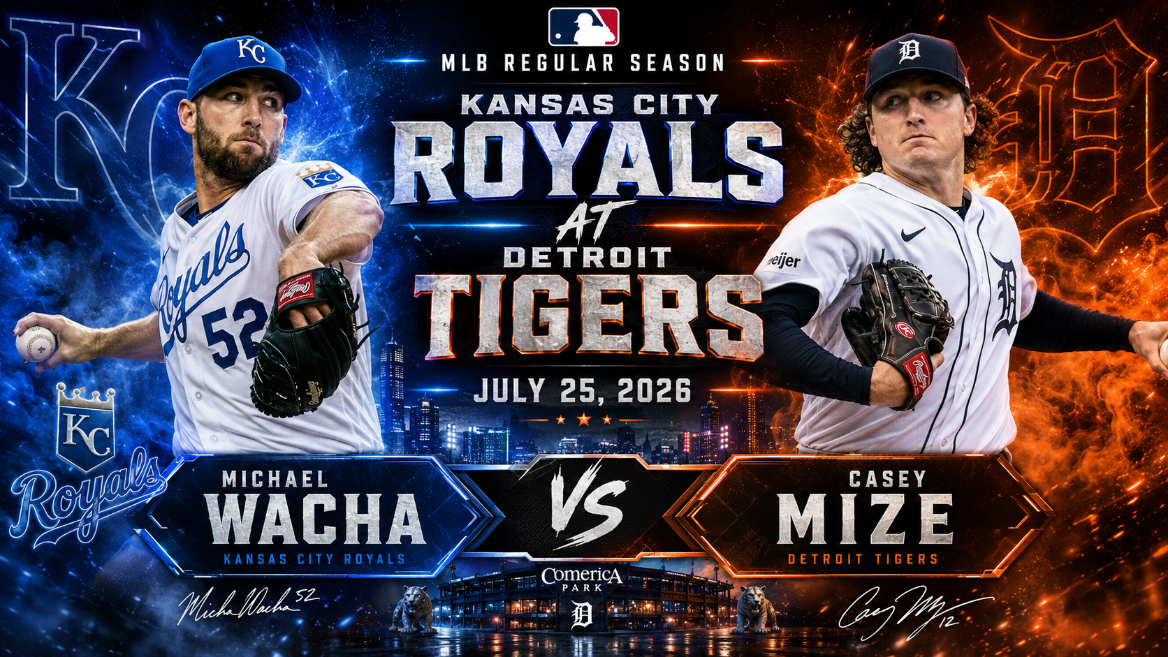 Kansas City Royals (Michael Wacha) at Detroit Tigers (Casey Mize) Prediction &amp; Betting Pick | MLB Regular Season July 25, 2026