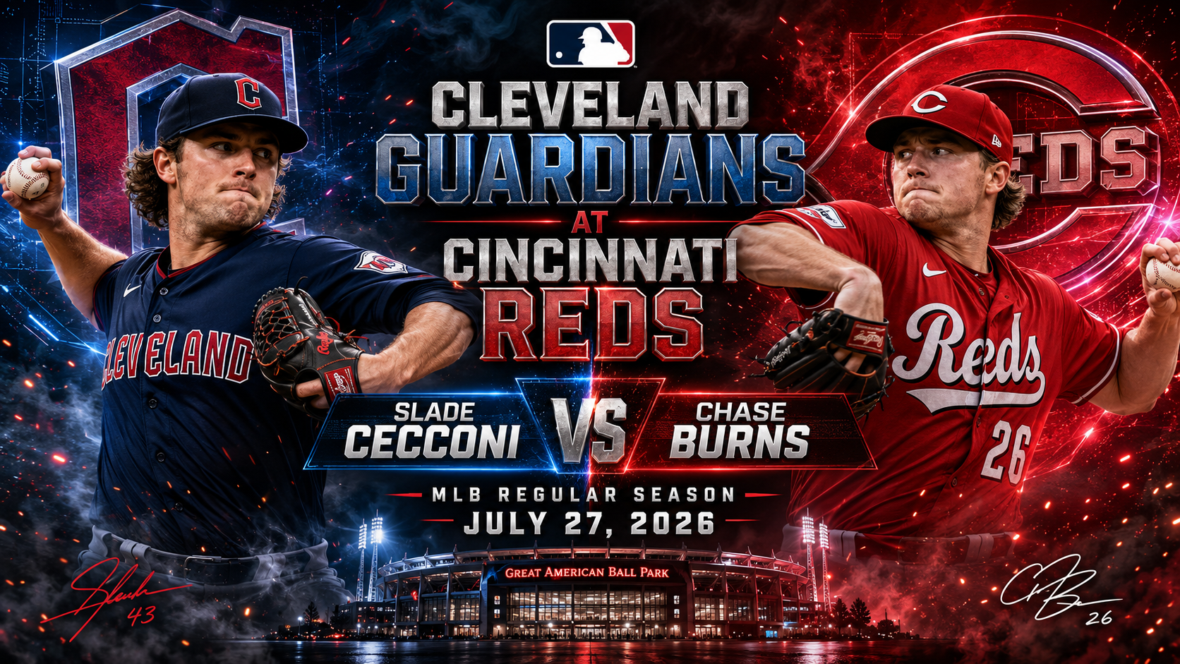 Cleveland Guardians (Slade Cecconi) at Cincinnati Reds (Chase Burns) Prediction &amp; Betting Pick | MLB Regular Season July 27, 2026