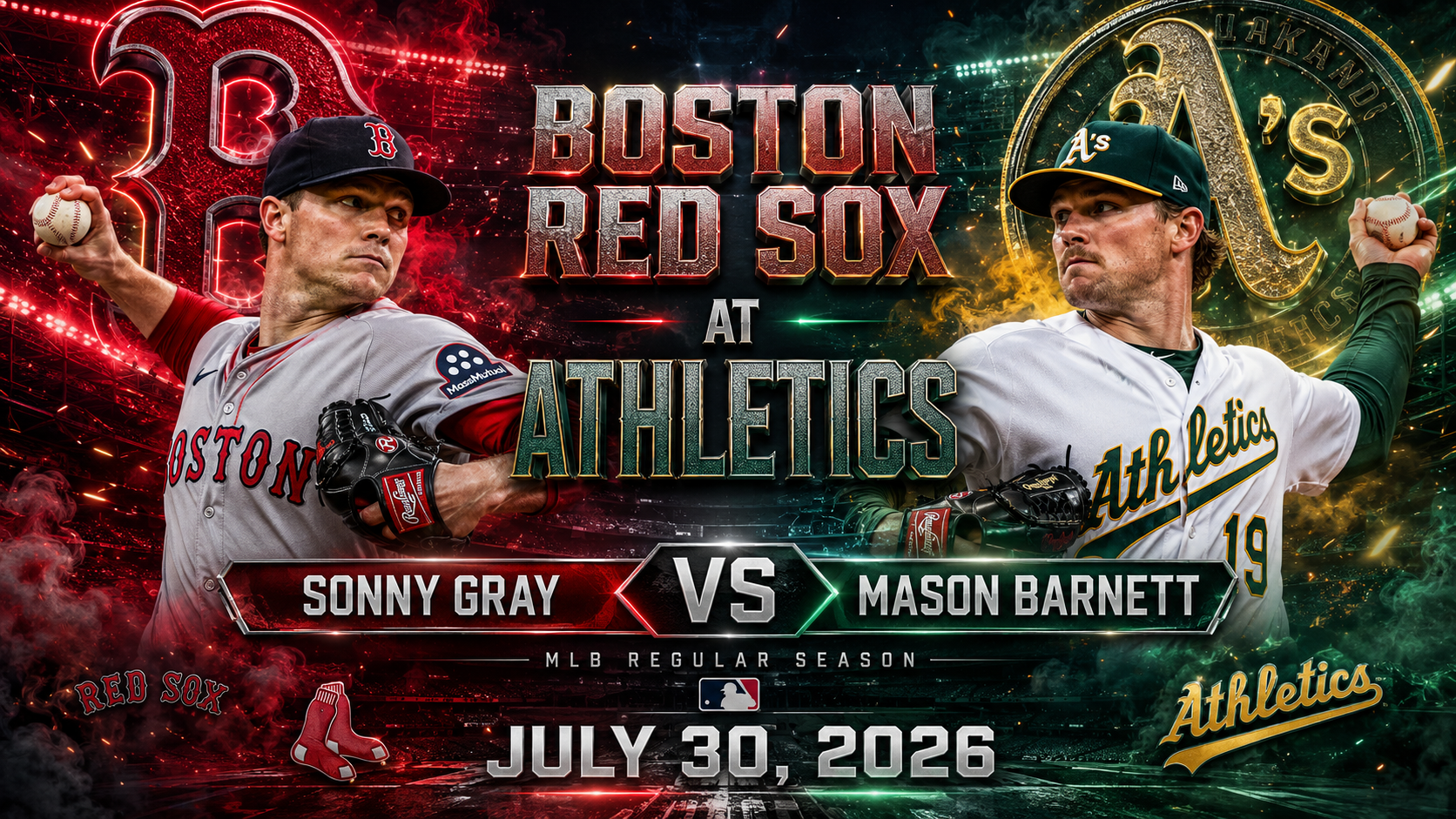 Boston Red Sox (Sonny Gray) at Athletics (Mason Barnett) Prediction &amp; Betting Pick | MLB Regular Season July 30, 2026