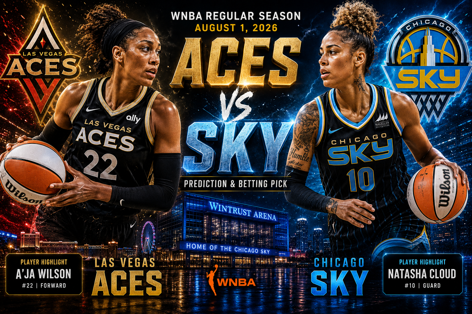 Las Vegas Aces at Chicago Sky Prediction &amp; Betting Pick | WNBA Regular Season August 1, 2026