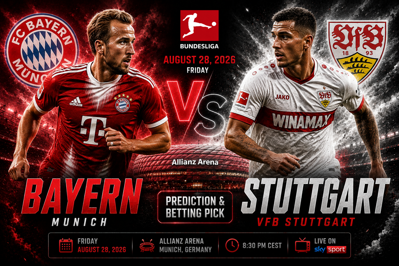 Bayern Munich vs Stuttgart Prediction &amp; Betting Pick | Germany Bundesliga August 28, 2026
