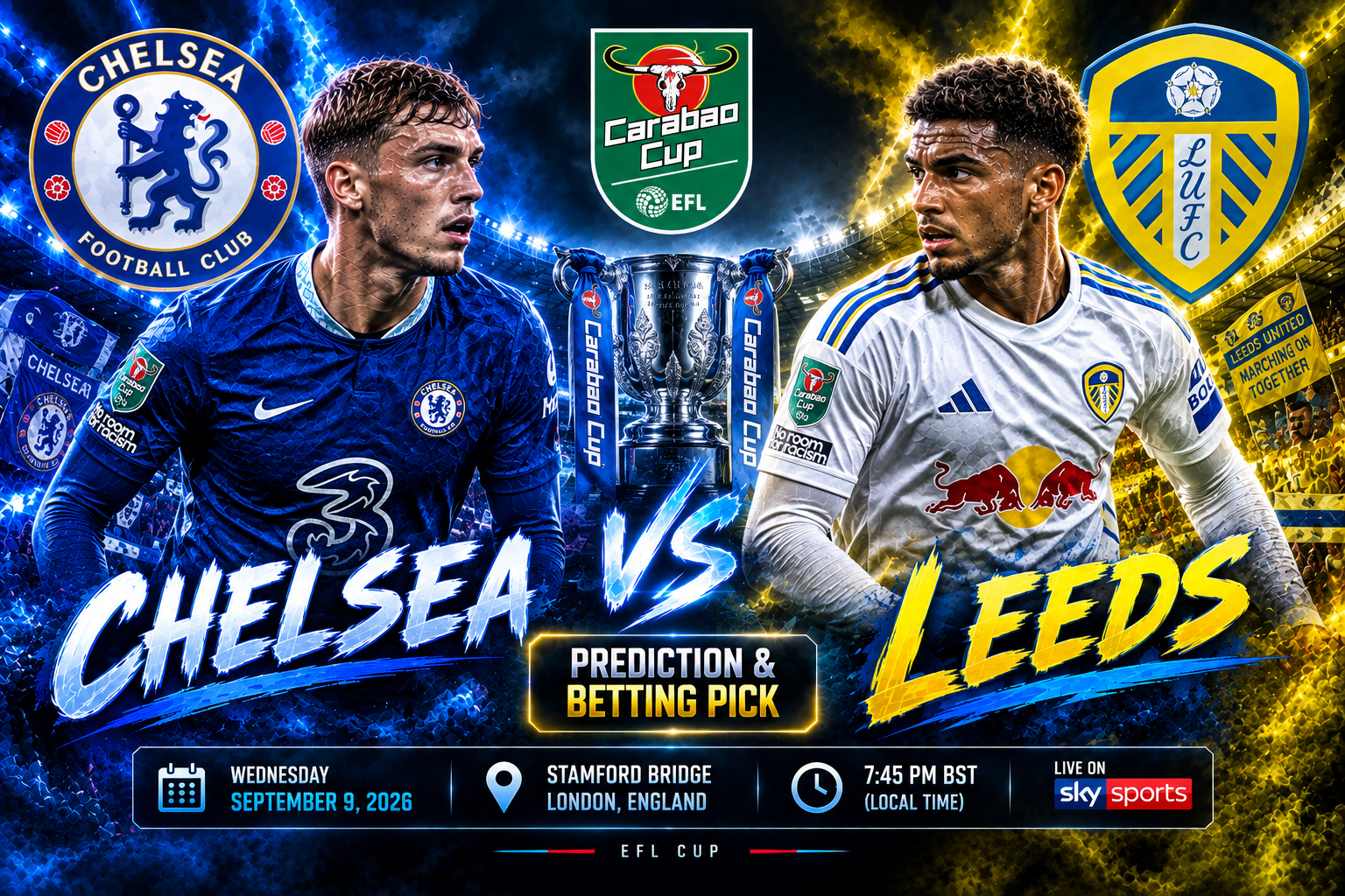 Chelsea vs Leeds Prediction &amp; Betting Pick | EFL Cup September 9, 2026