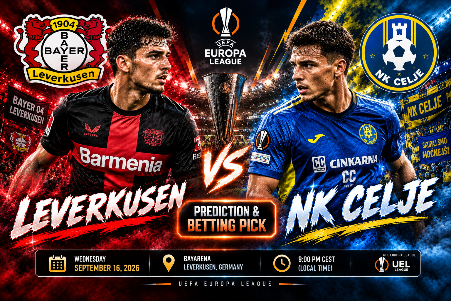 Leverkusen vs NK Celje Prediction &amp; Betting Pick | UEFA Europa League September 16, 2026