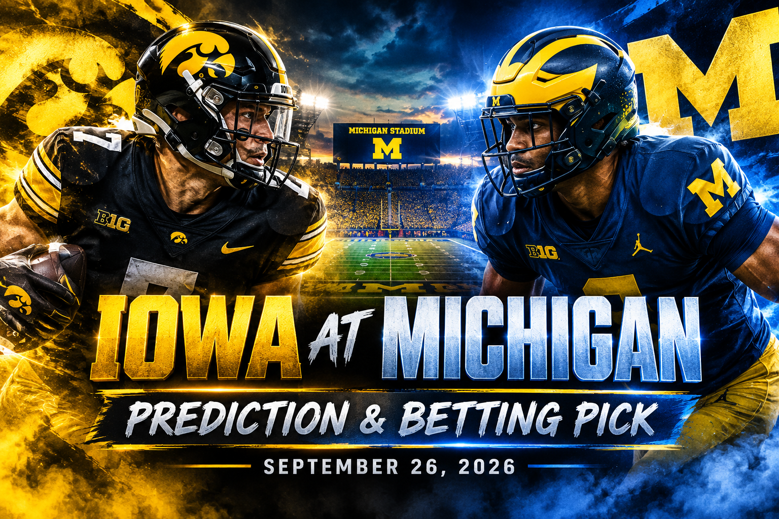 Iowa at Michigan Prediction &amp; Betting Pick | College Football September 26, 2026
