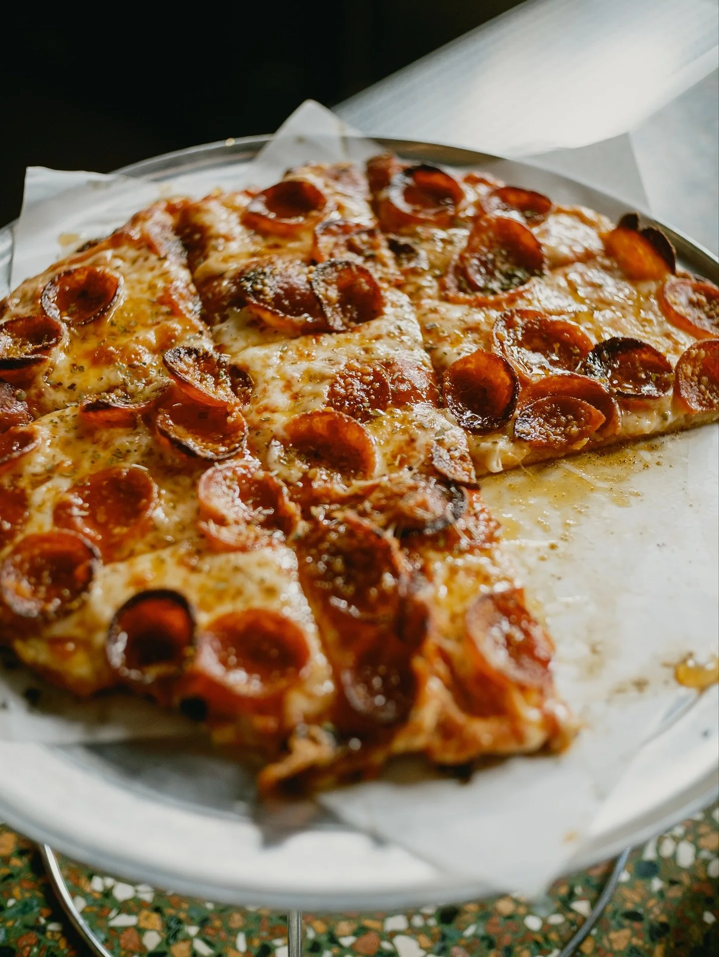 Lunch - October 9, 2025

A couple snaps from lunch with @charlee.cue this last Thursday at @diceyspizzatavern 

Did you know they&rsquo;re open for lunch now here in Chicago? If you didn&rsquo;t, now you do.

Their pizza always hits. And the fried mo