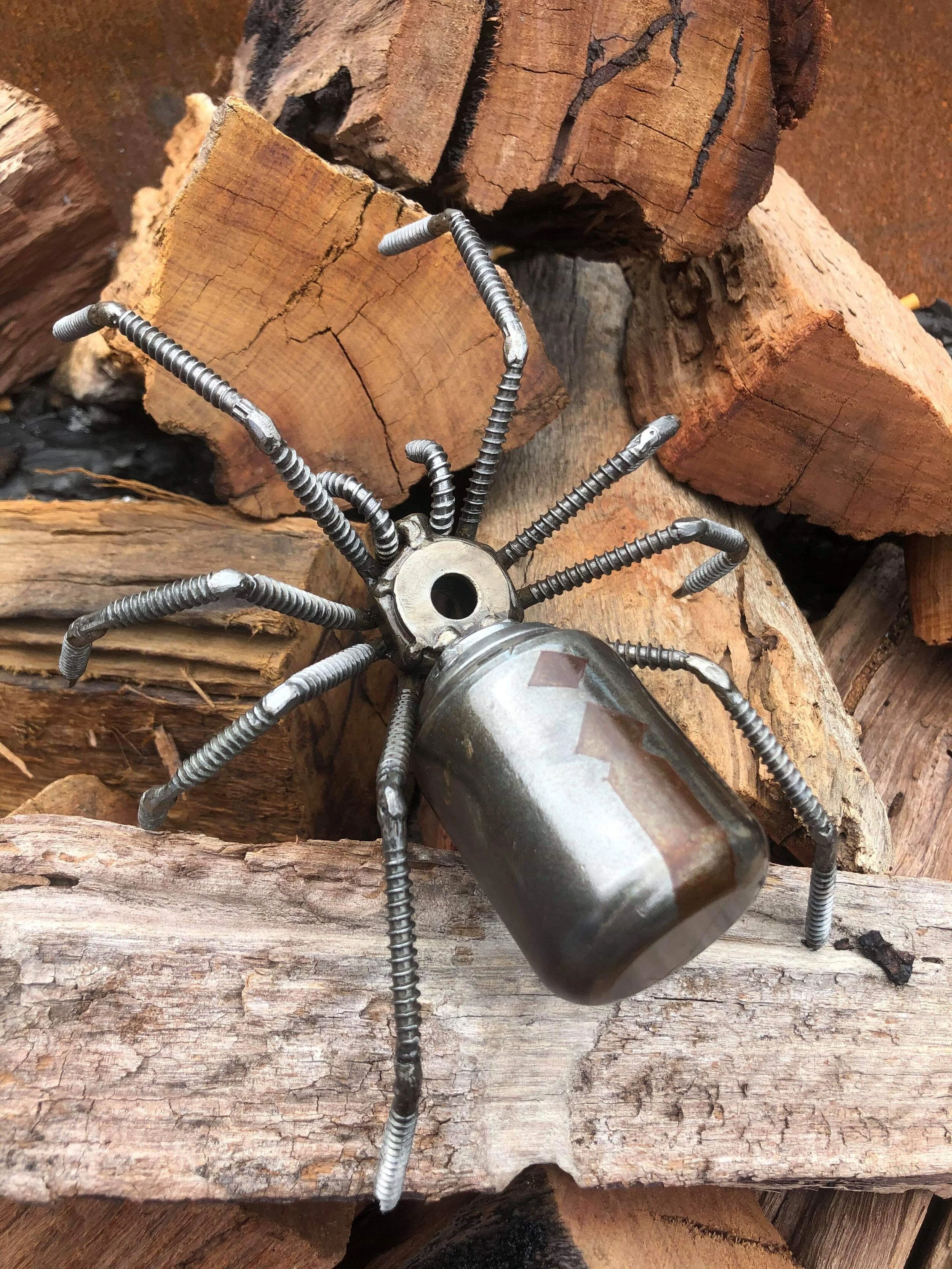 scrap metal spoon lotus flower tealight candle holder