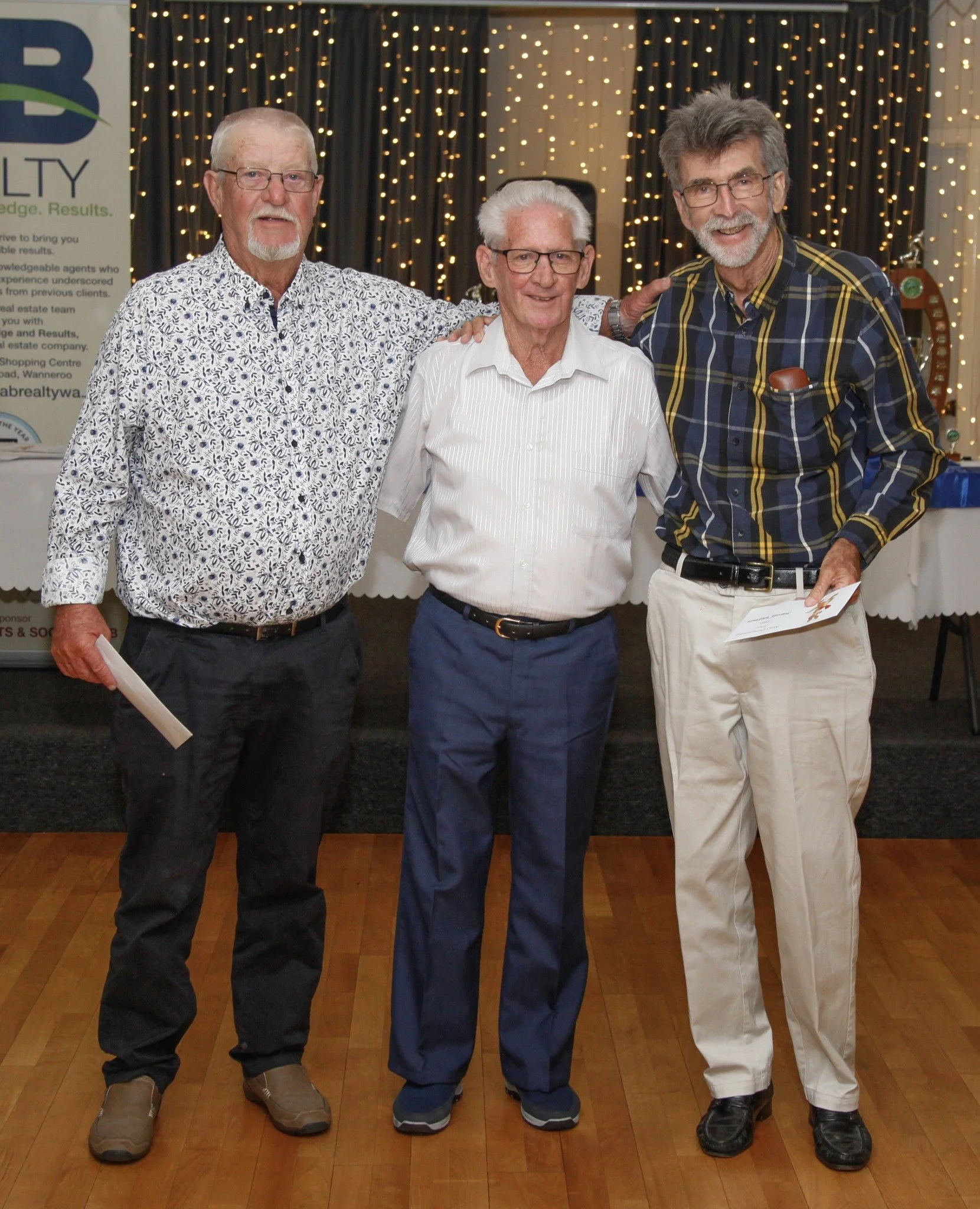 Men's fours Plate winners, Dave and Harold