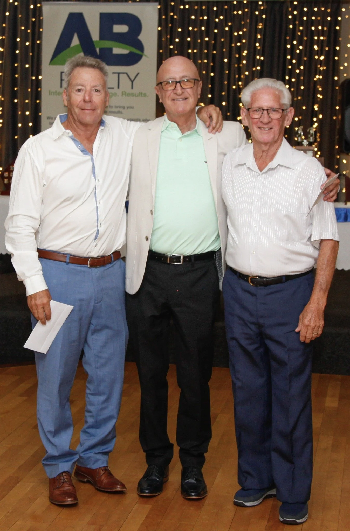 Men's pairs Plate winners, Del and Ian