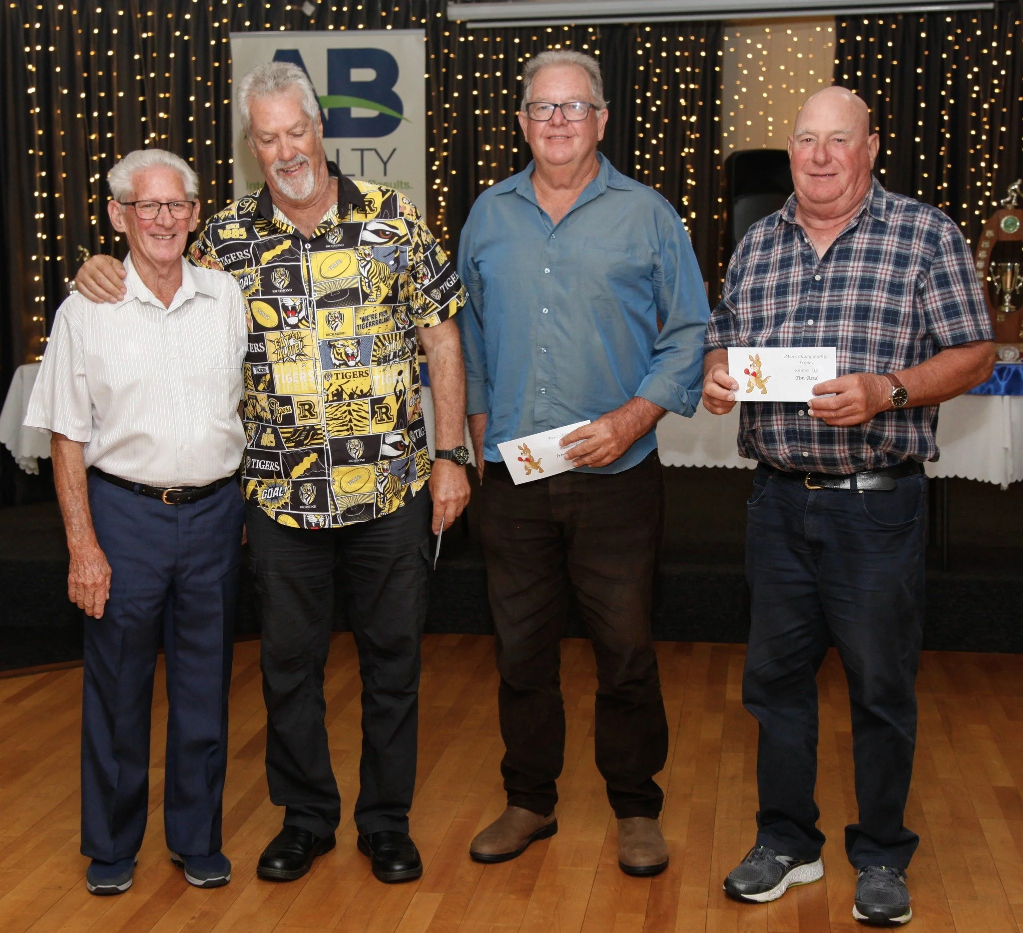 Men's triples runners up, Kingsley, Trevor and Tim