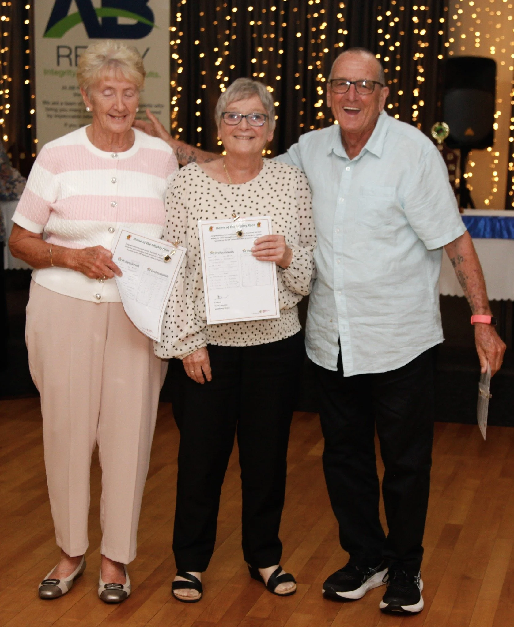 Ladies Eight badge recipients Joan, Carol and Pauline (oops should be Paul)