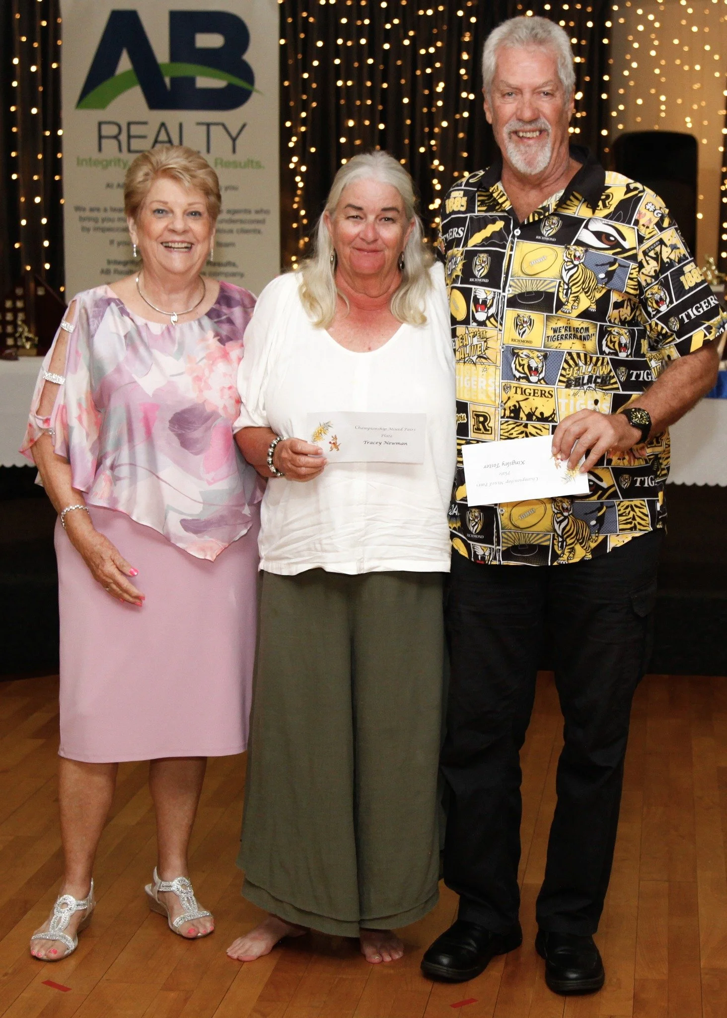 Mixed pairs Plate winners, Tracey and Kingsley
