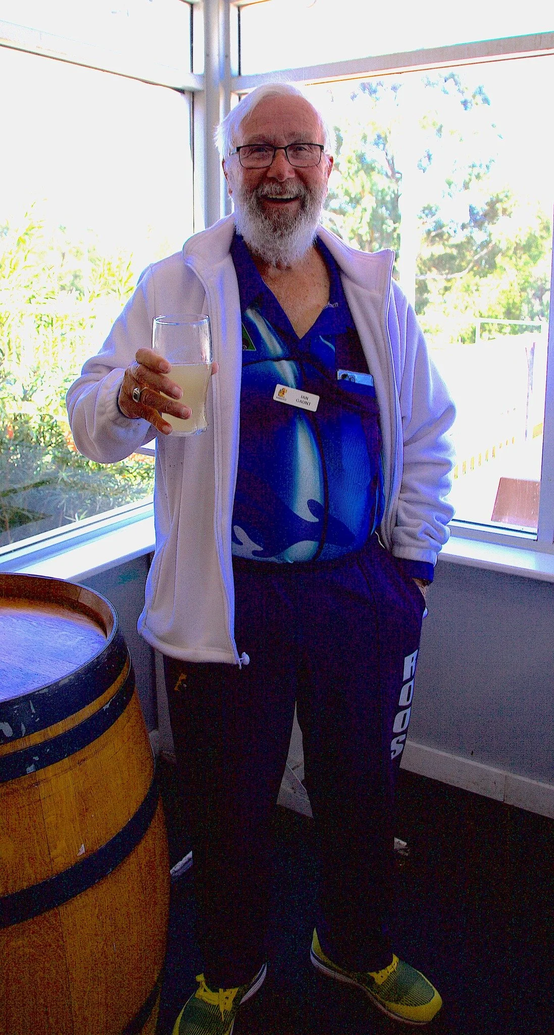Ian enjoying a cold one