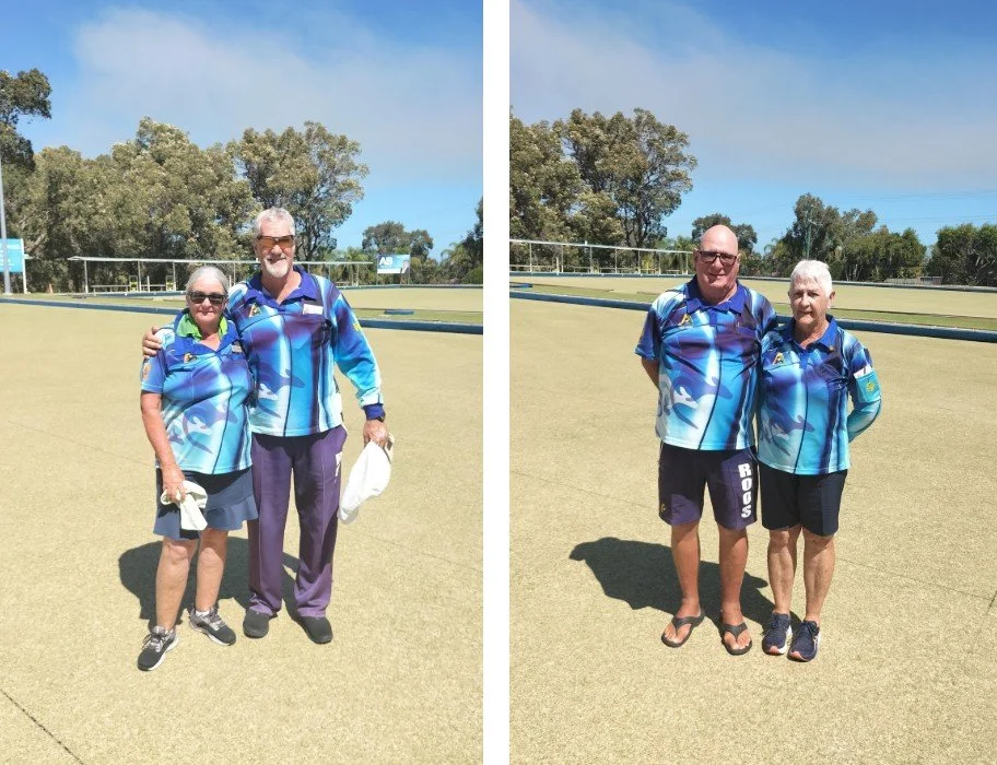 Mixed Pairs Plate Winners Tracey Newman & Kingsley Toster. R/Up Tim Reid & Barbara Lorencs