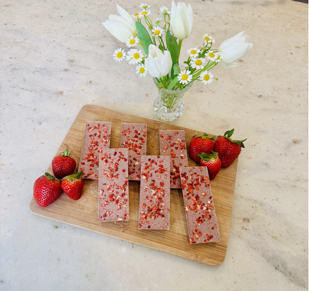 White Chocolate Strawberries & Cream Bars