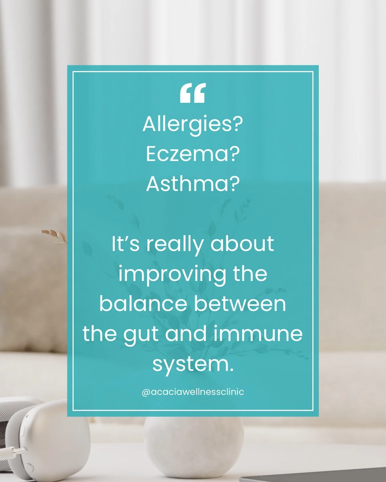 Allergies? Eczema? Asthma? 

It&rsquo;s easy to suppress the symptoms and provide symptomatic relief but&hellip;

Achieving long-term improvement really involves ensuring both your gut and immune system are balanced ⚖️ and functioning optimally.

*Sp
