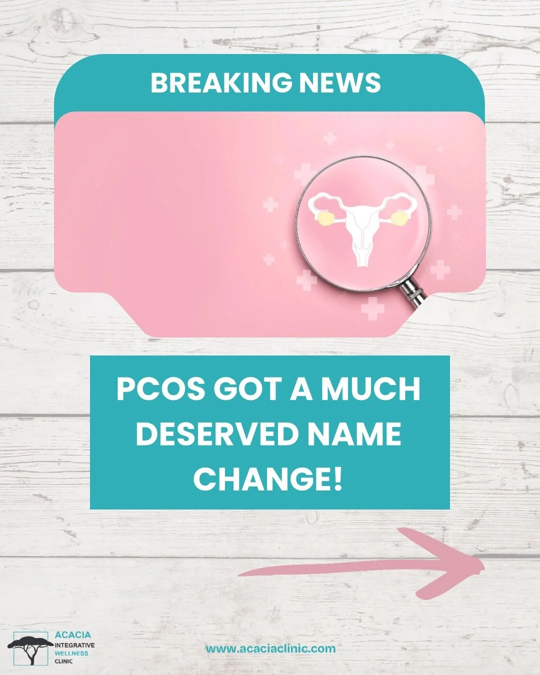 PCOS got a name change last week! 

PCOS was misleading because even though the name stands for &ldquo;Poly Cystic Ovarian Syndrome&rdquo;, one doesn&rsquo;t have to have cysts to have it. The new name &lsquo;PMOS&rsquo; is more appropriate because i