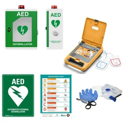 Mindray C1 Defibrillator (AED) Bundle - Outdoor Alarmed Cabinet & Accessories