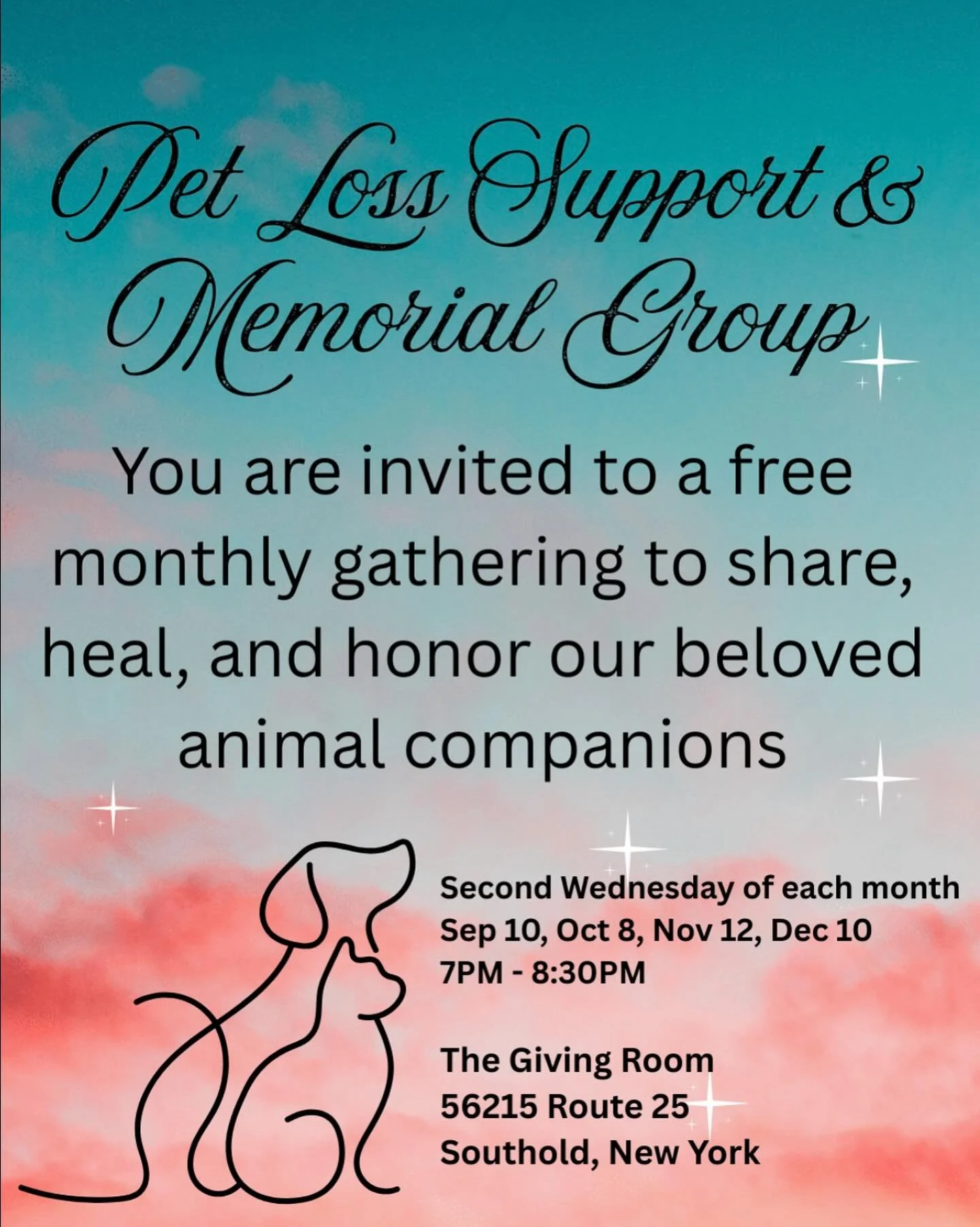 Grief for an animal companion is real and deserves gentle witnessing. I am honored to be hosting a free monthly Pet Loss Support & Memorial Group in my community - a safe, compassionate space to share stories, find understanding, and honor the an