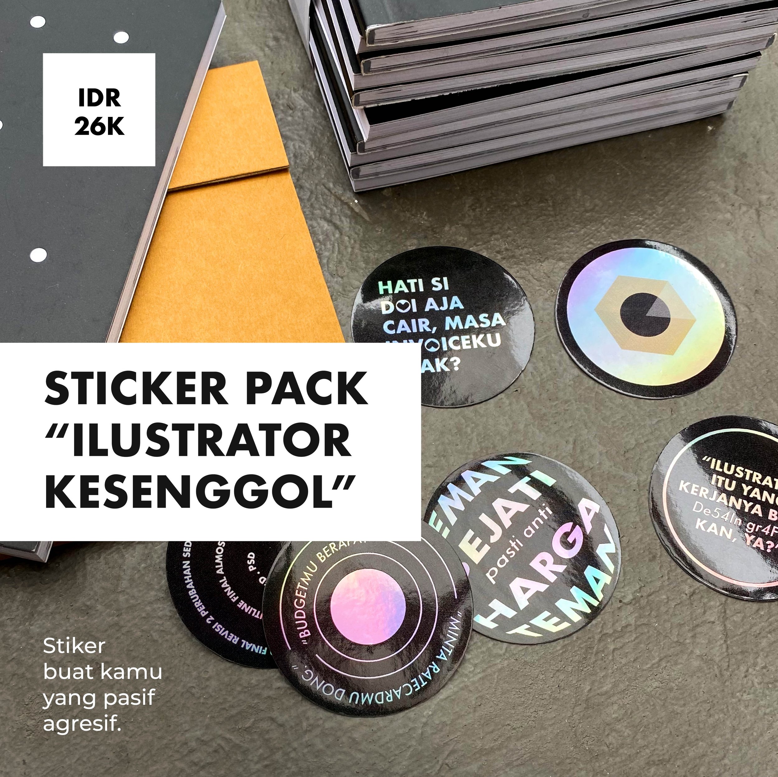 Stiker pack Ilustrator Kesenggol