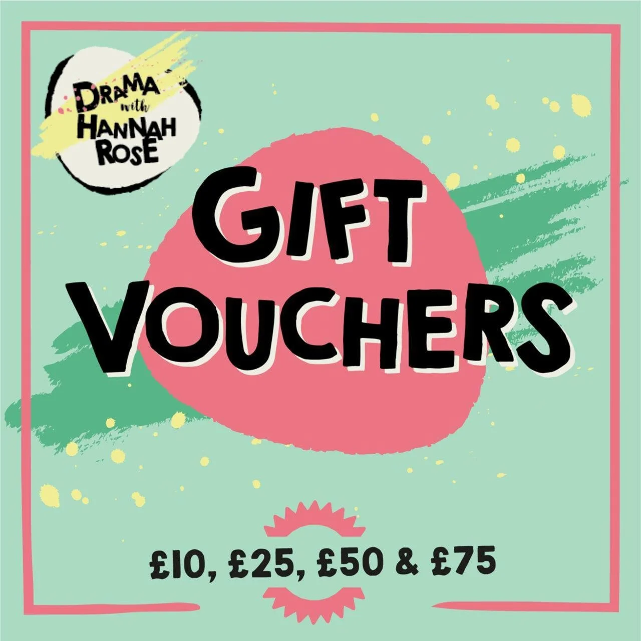 The gift of imagination, confidence &amp; creativity!✨

Our Drama with Hannah-Rose gift vouchers are the perfect present for little ones who love to move, imagine and express themselves through play🎭💫

Available in &pound;10, &pound;25, &pound;50 &