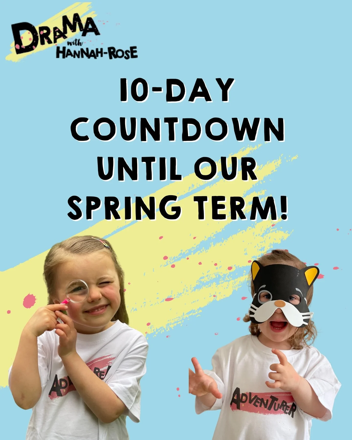 Our Spring Term is just around the corner🎭🌸☀️
 There&rsquo;s still time to book, but spaces are incredibly limited. 
We can&rsquo;t wait to welcome you back for another term of creativity, confidence and play. Send us a DM if you have any questions