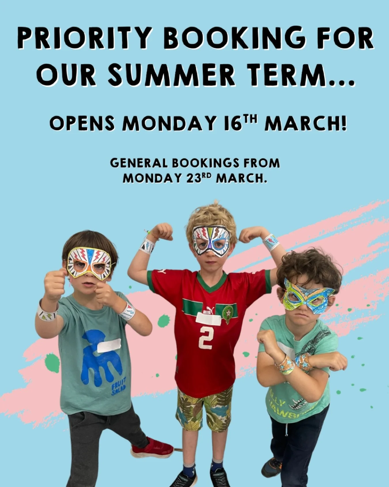 Summer Term Bookings Opening Soon!✨

Priority booking for our Summer Term opens Monday 16th March, with general bookings opening from Monday 23rd March.

If your child loves imagination, storytelling and building confidence through drama, our weekly 