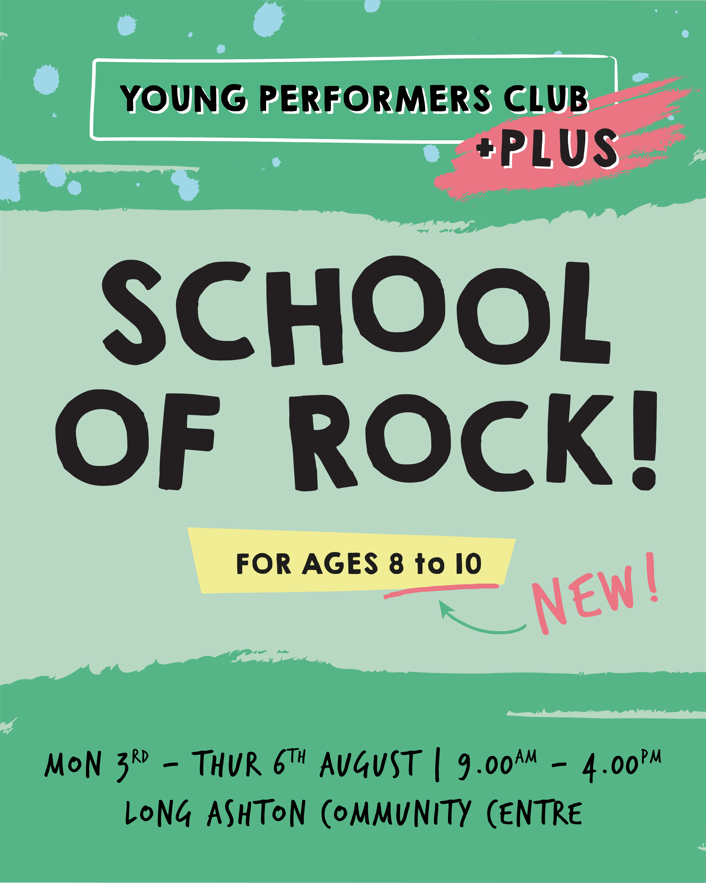 Young Performers Club Plus: The School of Rock!  - Monday 3rd August to Thursday 6th August 2026 - Long Ashton Community Centre