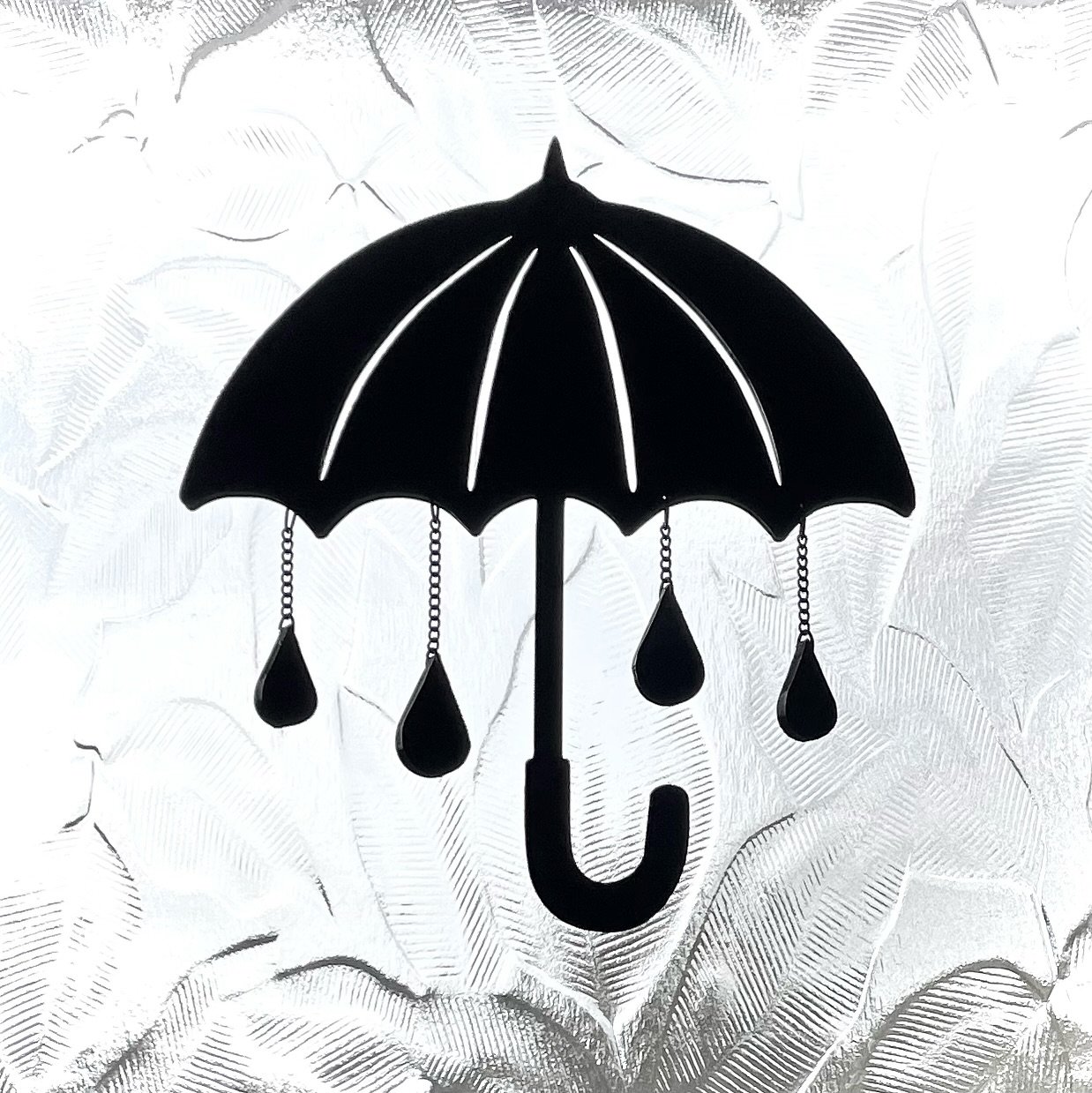 In my excitement of making sure the listing was live, I can&rsquo;t believe I almost forgot to introduce the Rainy Day Umbrella Silhouette Ornament!

☔️ 

🖤

&bull;
&bull;

#homedecoration #halloween🎃 #halloweenallyear #wallornament #gothichomedeco