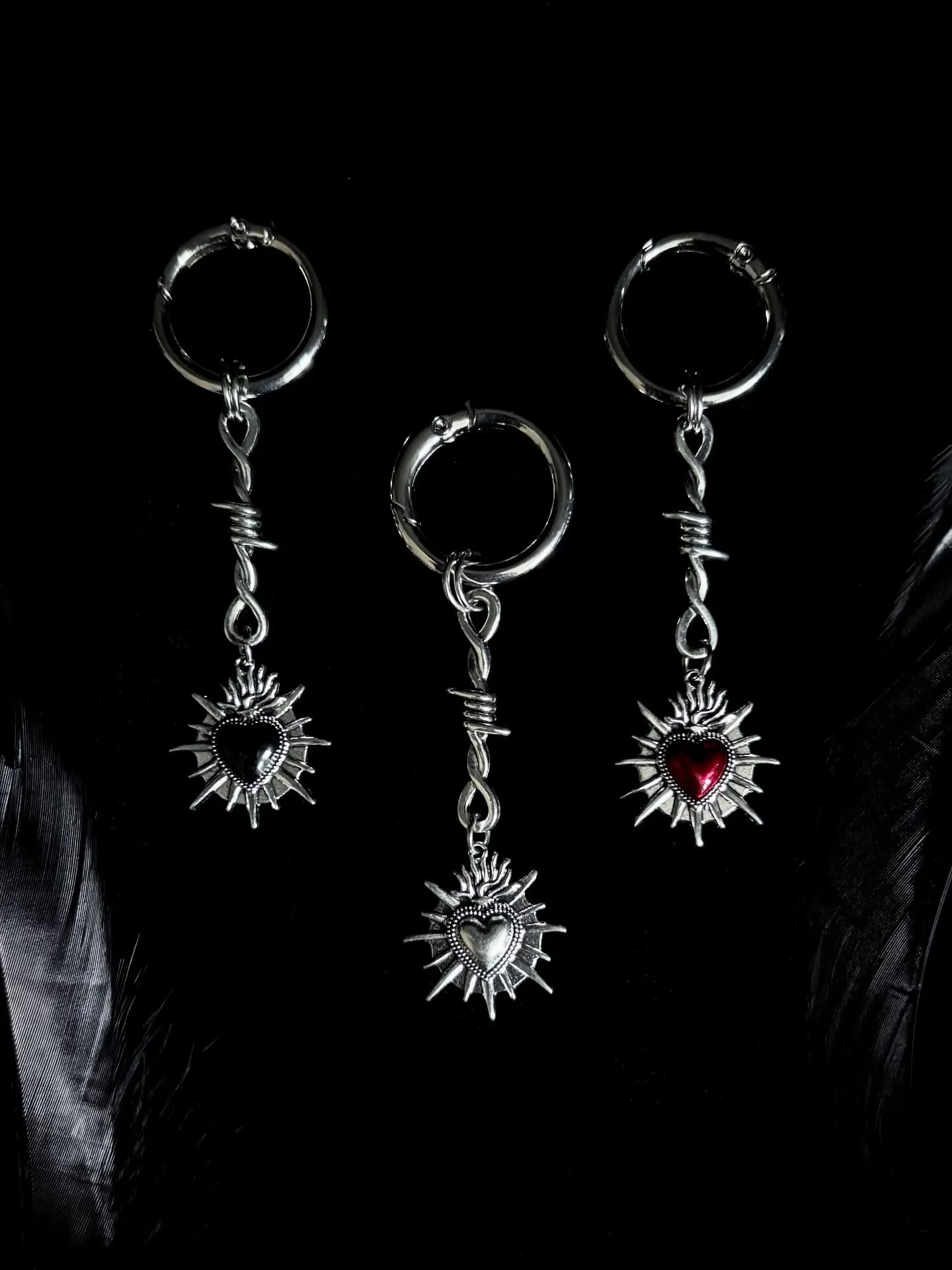 As promised, the red version of the Sacred Heart Keyring is now available! 

Hope you&rsquo;re all enjoying some wonderfully gloomy weather this Sunday, and for those who still have to deal with sunshine my heart goes out to you 🖤

&bull;&bull;&bull