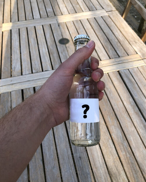 Sample bottle of Arrowtown tropical hard seltzer