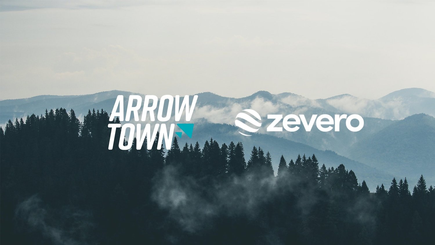 Arrowtown Drinks and Zevero logos on top of a forest.