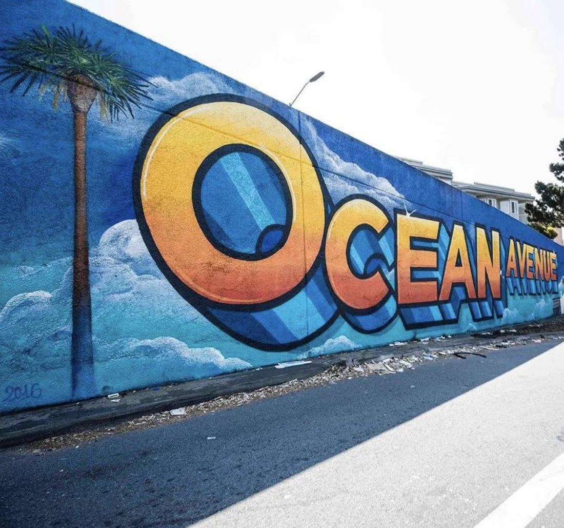 A San Francisco community mural project funded by Community Challenge Grant for Ocean Avenue CBD