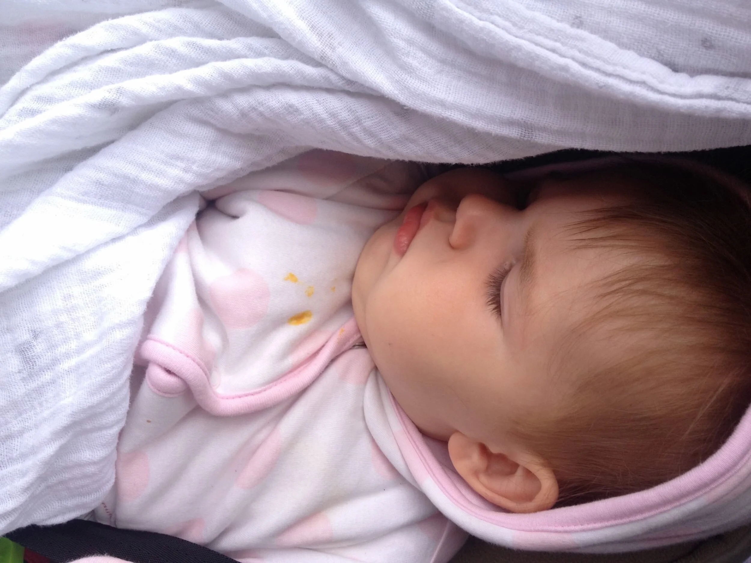 Sleeping like a baby…who has just aged her mother 10 years in a single afternoon